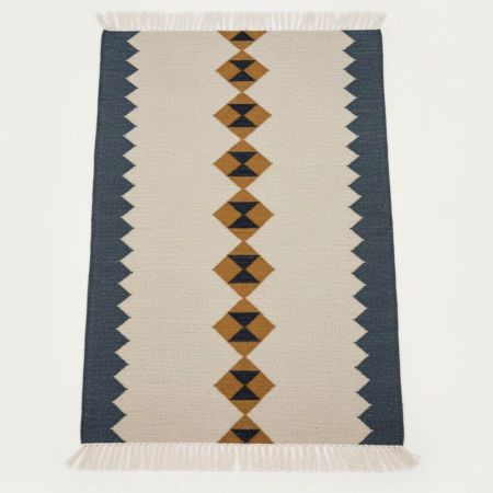 Handmade Wool Multicolor Vintage Dhurrie For Home